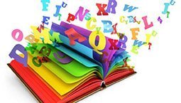 Letters flying out of a book